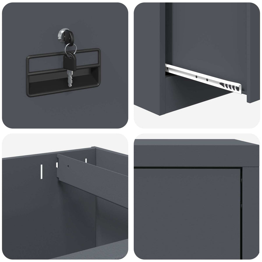 Bestandenkast 44 X 50 X 106,5 Cm Koudgewalst Staal Antraciet