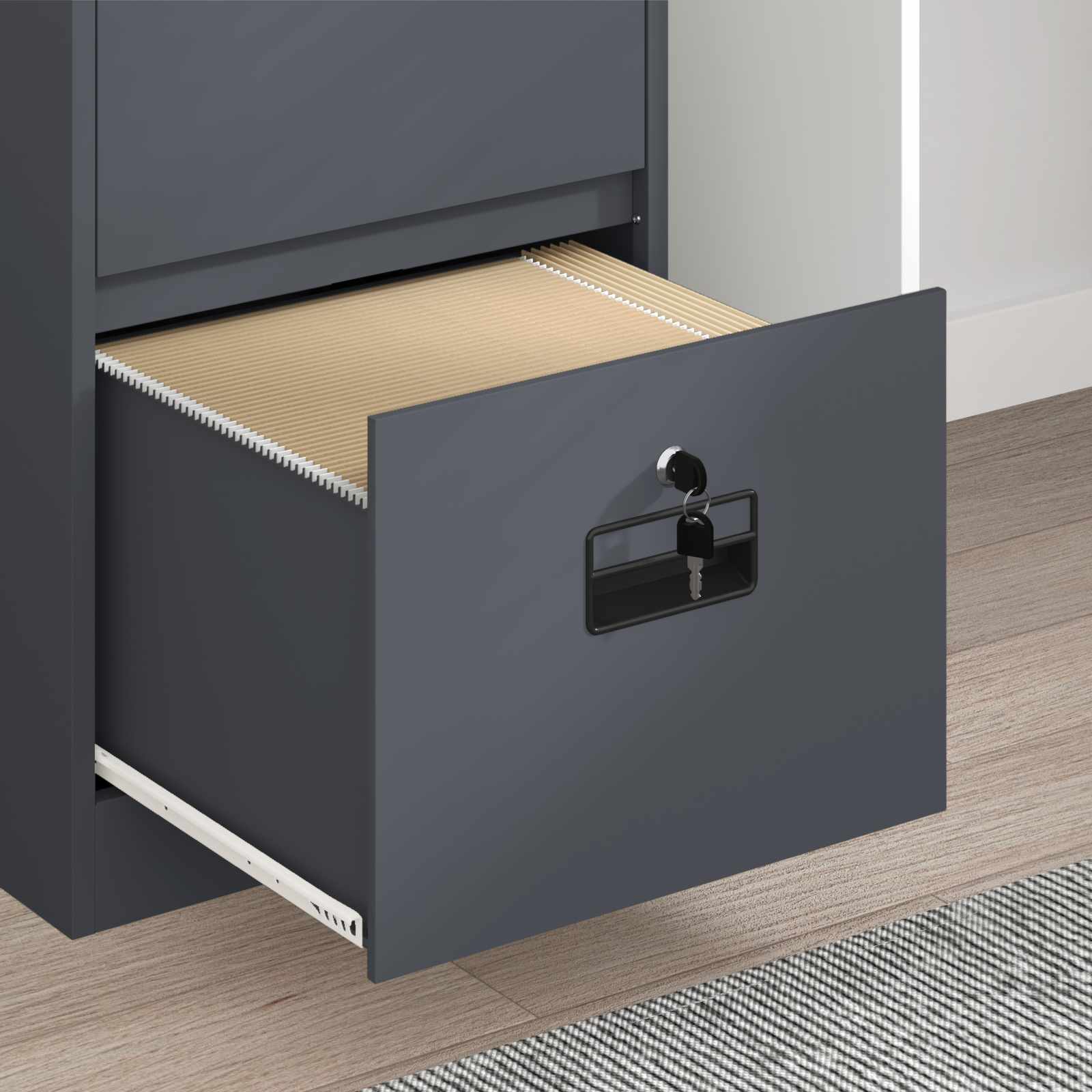 Bestandenkast 44 X 50 X 106,5 Cm Koudgewalst Staal Antraciet