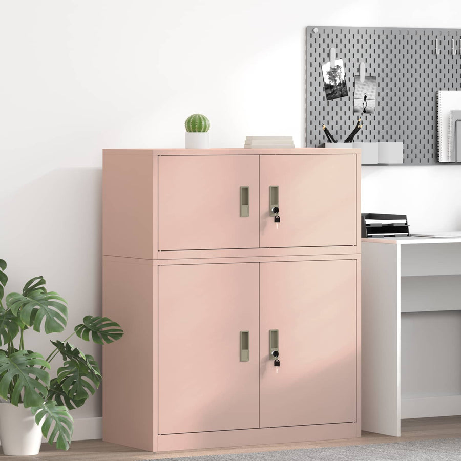 Opbergkast met opslag Roze 90 x 40 x 40 cm Koudgewalst Staal