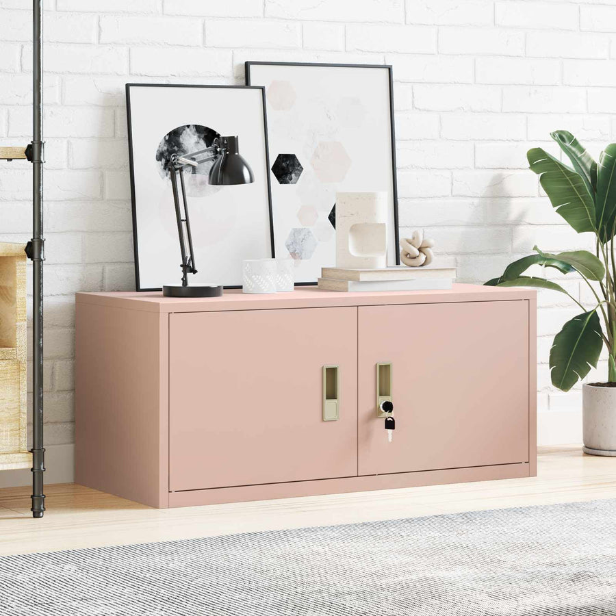 Opbergkast met opslag Roze 90 x 40 x 40 cm Koudgewalst Staal