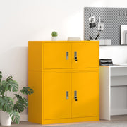 Opbergkast 90x40x40 cm staal mosterdgeel