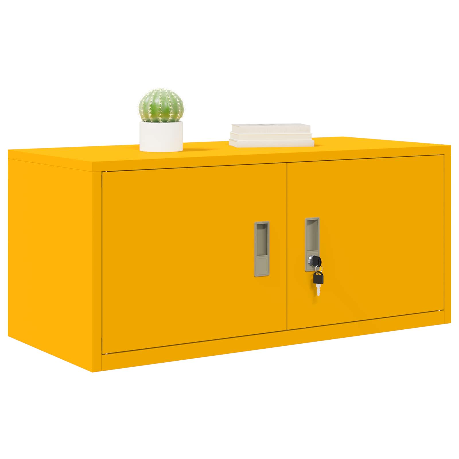 Opbergkast Mosterdgeel 90 x 40 x 40 cm Koudgewalst Staal