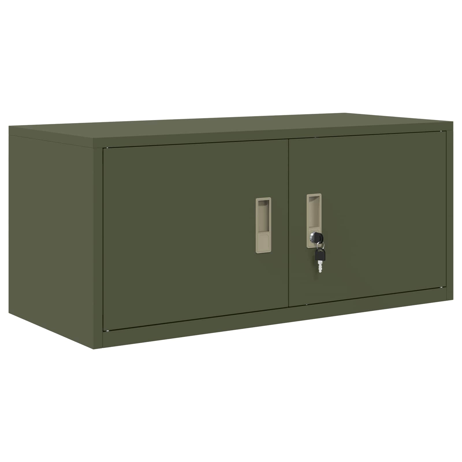 Opbergkast Olijf Groen 90 x 40 x 40 cm Koudgewalst Staal