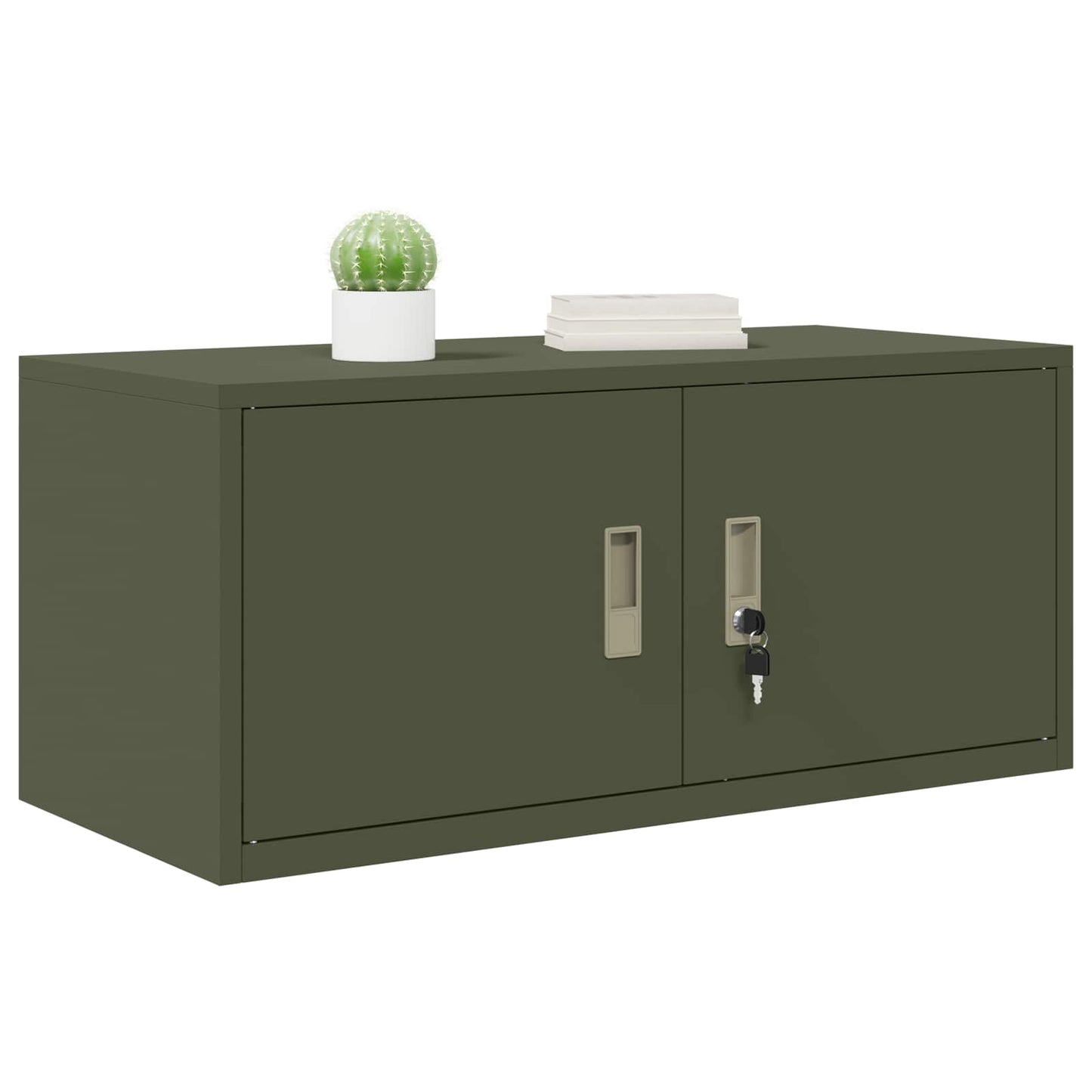 Opbergkast Olijf Groen 90 x 40 x 40 cm Koudgewalst Staal