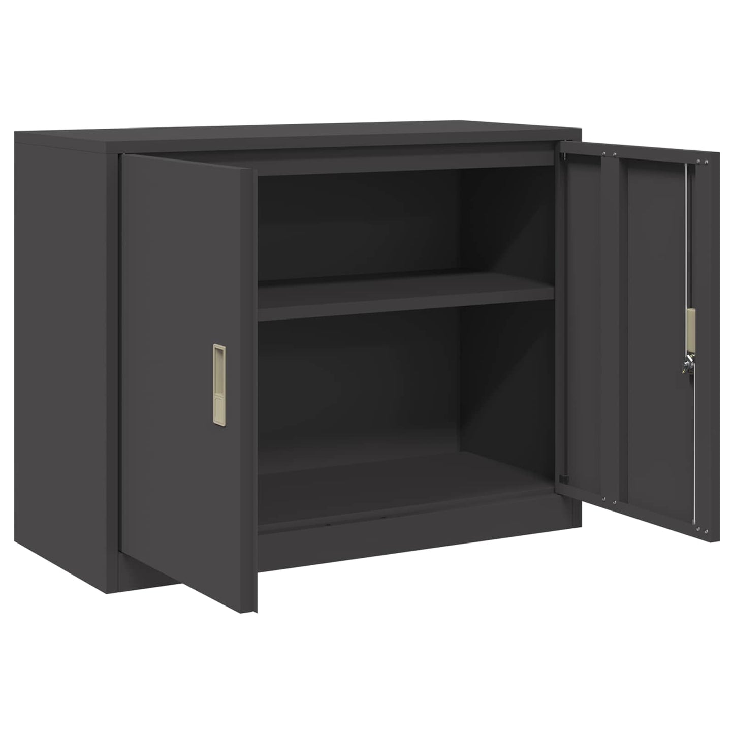 Opbergkast met opslag Zwart 90 x 40 x 70 cm Koudgewalst Staal