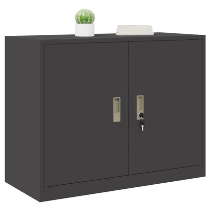 Opbergkast met opslag Zwart 90 x 40 x 70 cm Koudgewalst Staal
