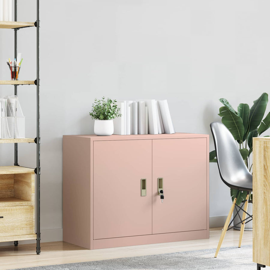 Opbergkast met opslag Roze 90 x 40 x 70 cm Koudgewalst Staal