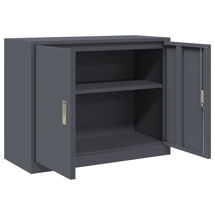 Opbergkast Antraciet 90 x 40 x 70 cm Koudgewalst Staal