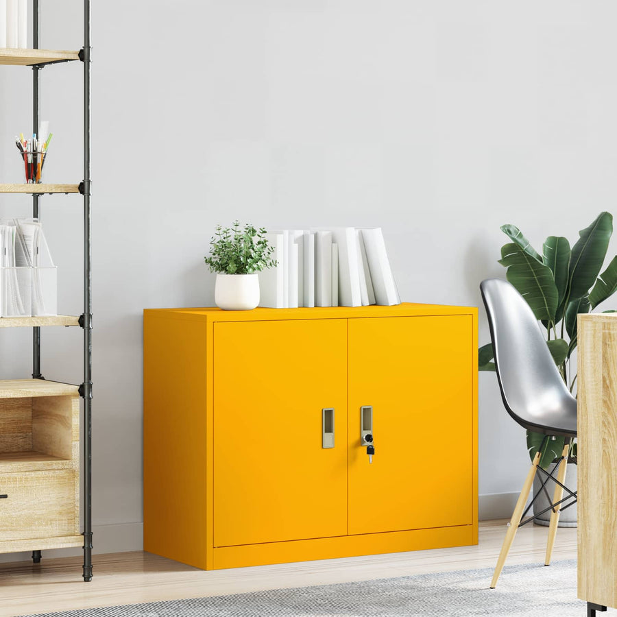 Opbergkast Mosterdgeel 90 x 40 x 70 cm Koudgewalst Staal