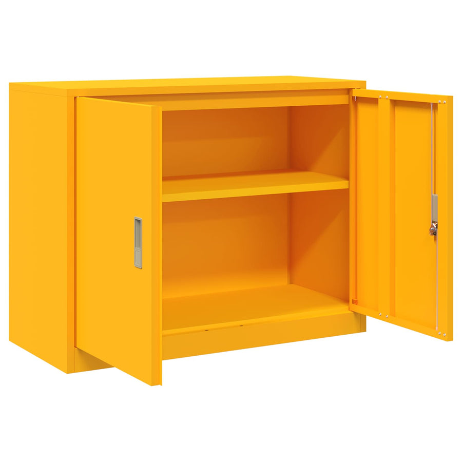 Opbergkast Mosterdgeel 90 x 40 x 70 cm Koudgewalst Staal