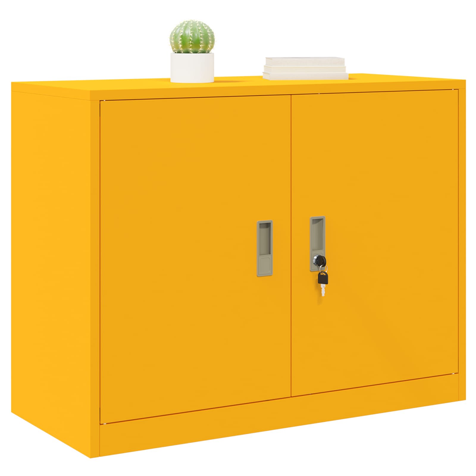 Opbergkast Mosterdgeel 90 x 40 x 70 cm Koudgewalst Staal