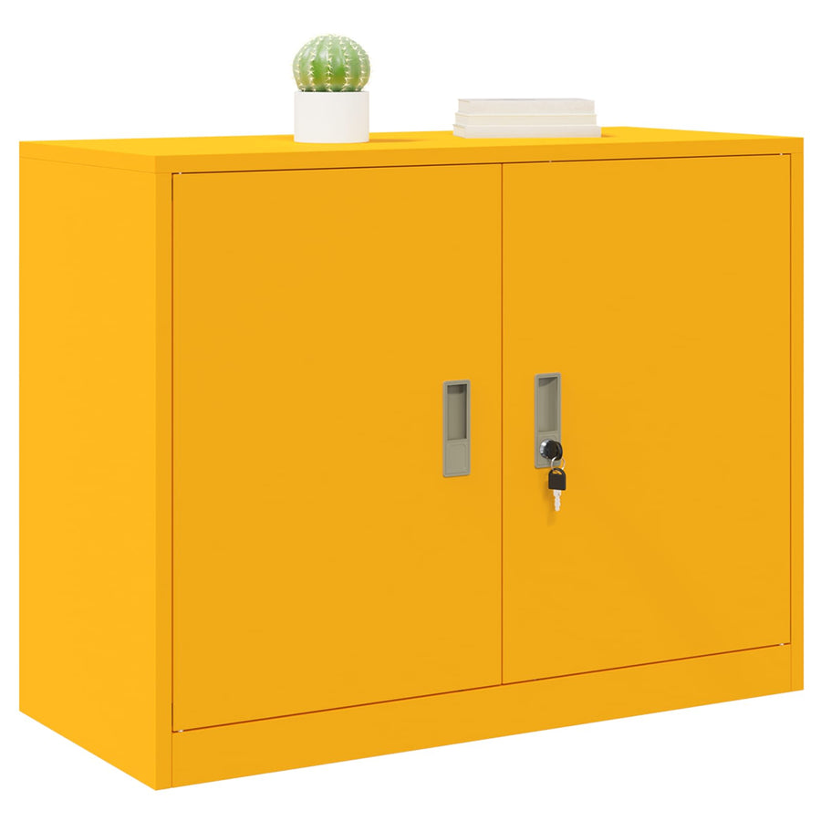 Opbergkast Mosterdgeel 90 x 40 x 70 cm Koudgewalst Staal
