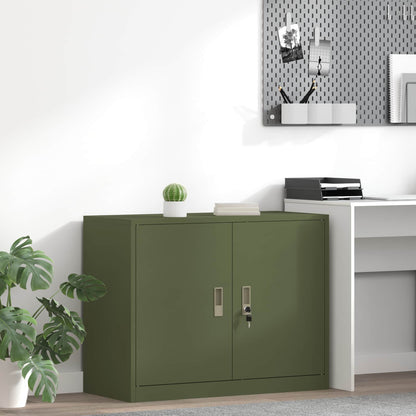 Opbergkast Olijf Groen 90 x 40 x 70 cm Koudgewalst Staal