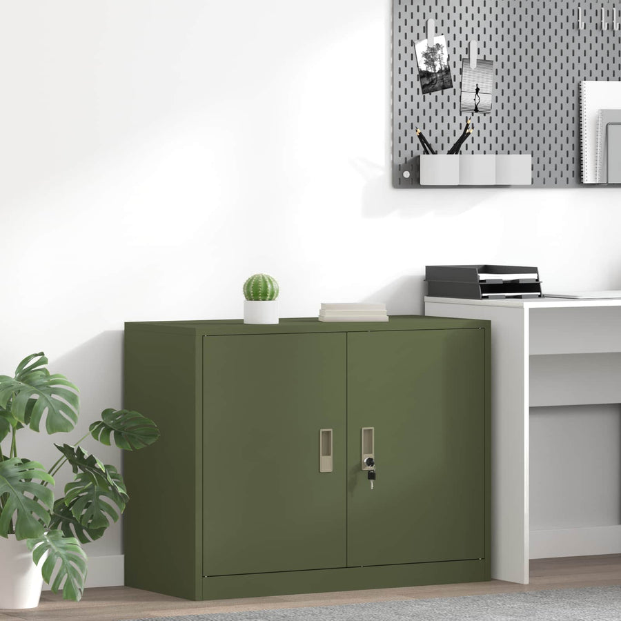 Opbergkast Olijf Groen 90 x 40 x 70 cm Koudgewalst Staal