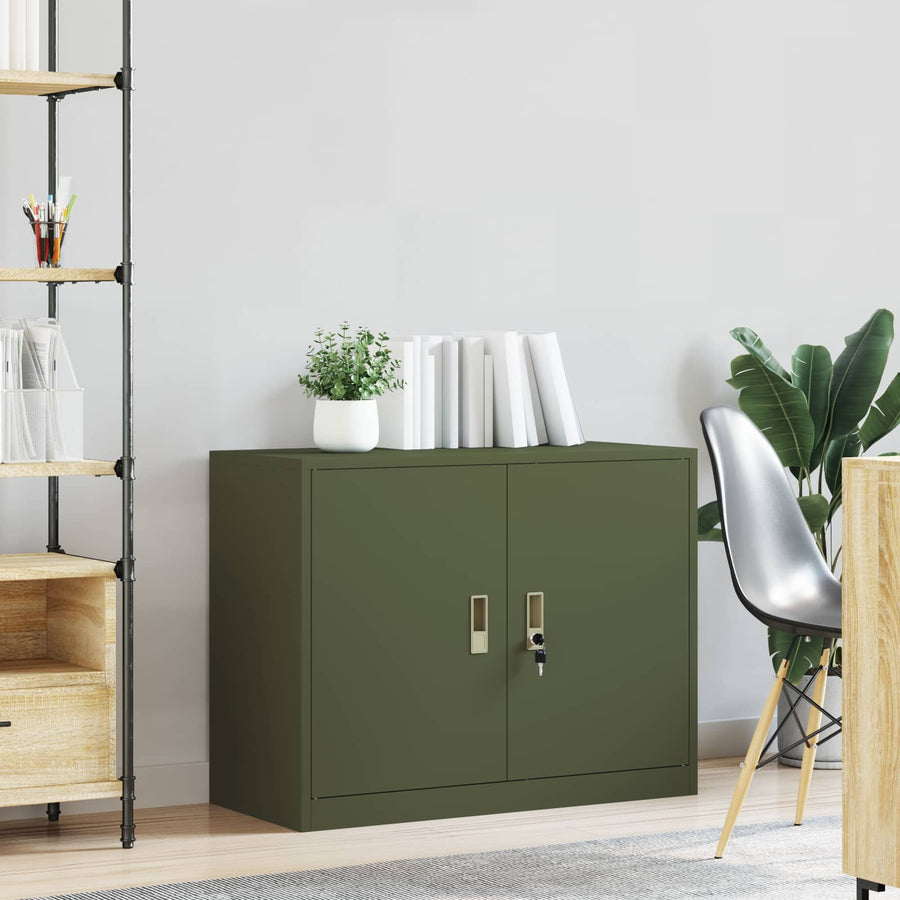 Opbergkast Olijf Groen 90 x 40 x 70 cm Koudgewalst Staal