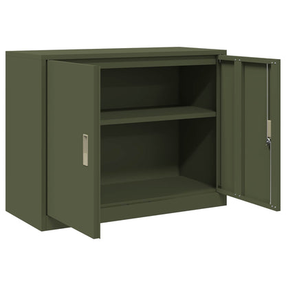 Opbergkast Olijf Groen 90 x 40 x 70 cm Koudgewalst Staal