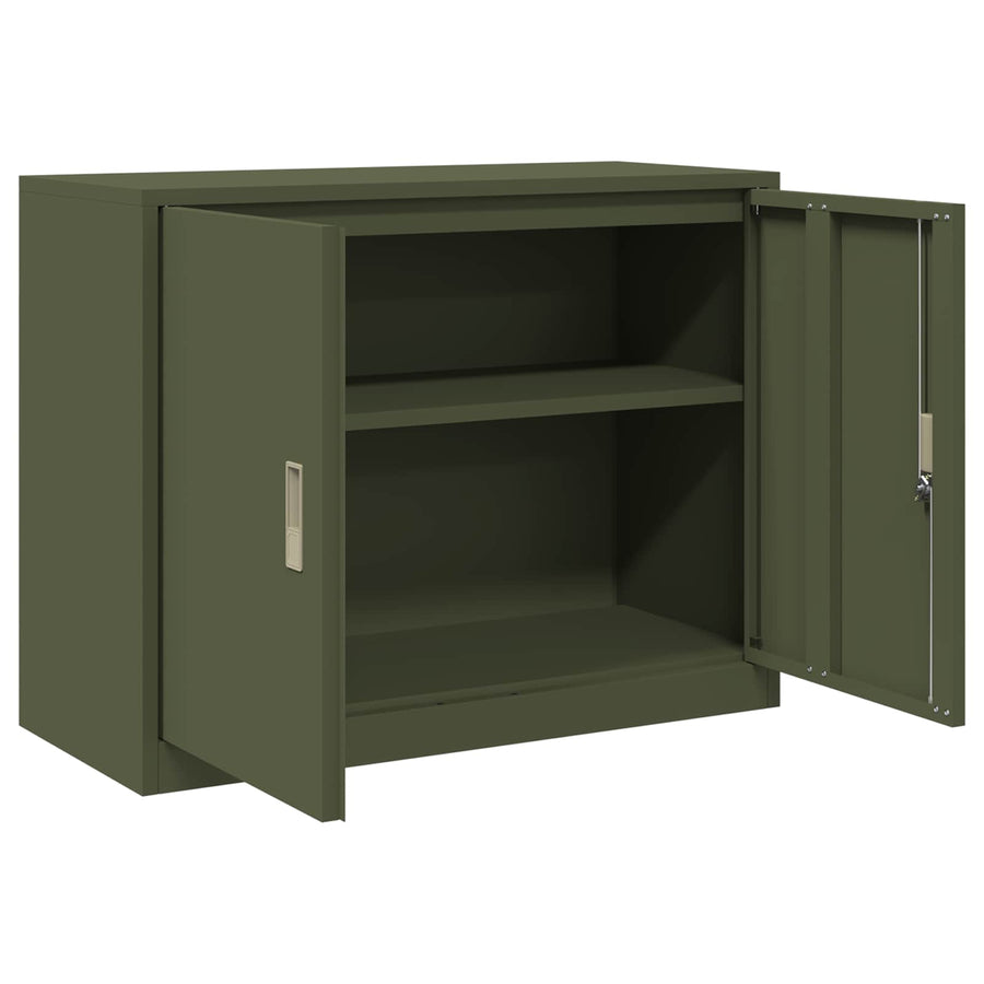 Opbergkast Olijf Groen 90 x 40 x 70 cm Koudgewalst Staal