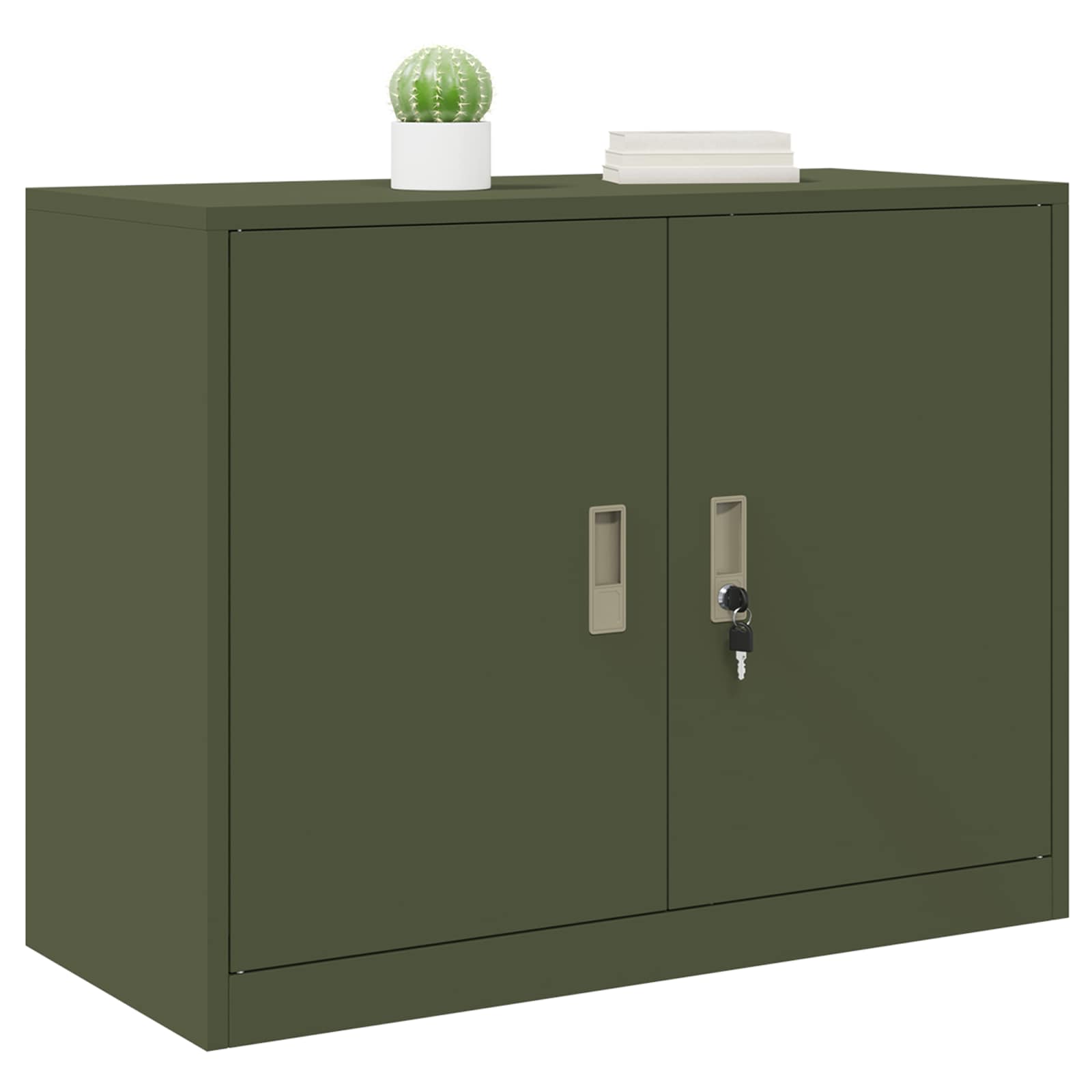 Opbergkast Olijf Groen 90 x 40 x 70 cm Koudgewalst Staal