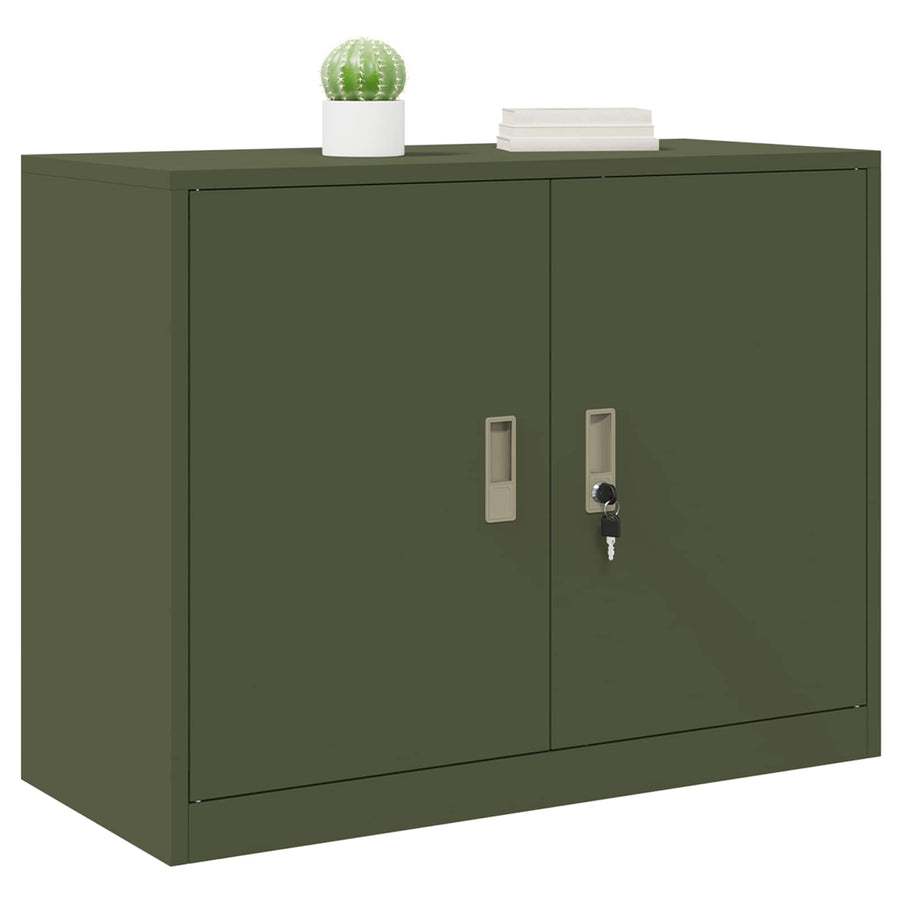 Opbergkast Olijf Groen 90 x 40 x 70 cm Koudgewalst Staal