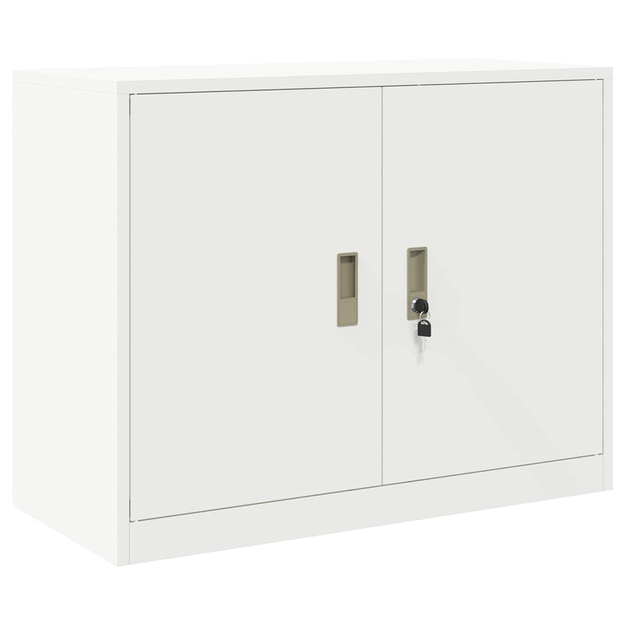 Opbergkast met opslag Wit 90 x 40 x 70 cm Koudgewalst Staal