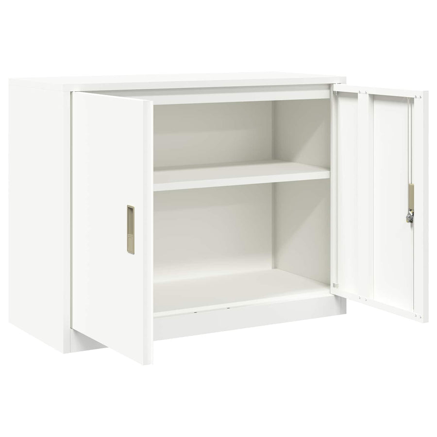 Opbergkast met opslag Wit 90 x 40 x 70 cm Koudgewalst Staal