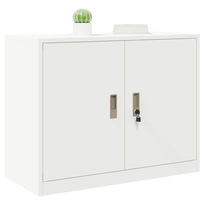 Opbergkast met opslag Wit 90 x 40 x 70 cm Koudgewalst Staal