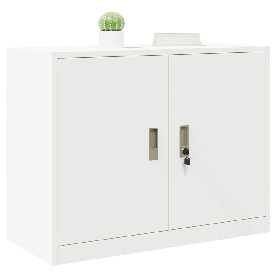 Opbergkast met opslag Wit 90 x 40 x 70 cm Koudgewalst Staal