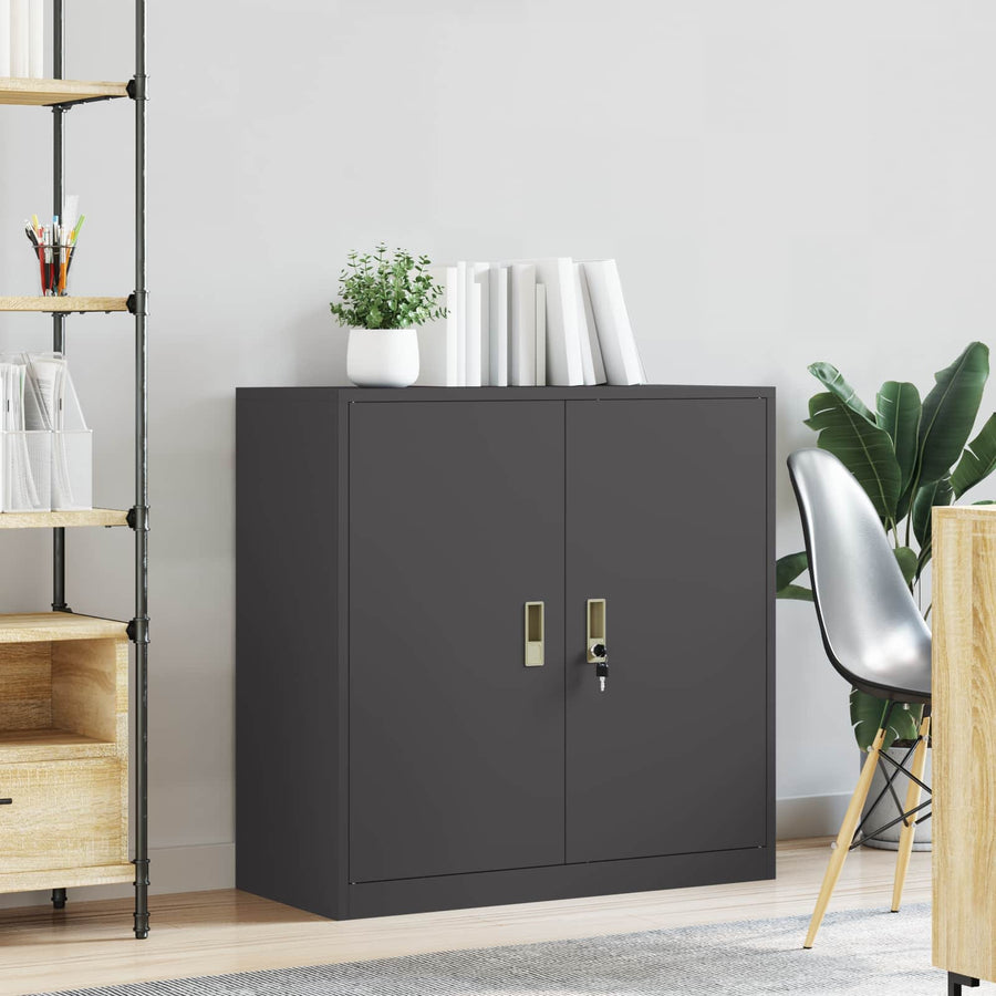 Opbergkast met opslag Zwart 90 x 40 x 90 cm Koudgewalst Staal