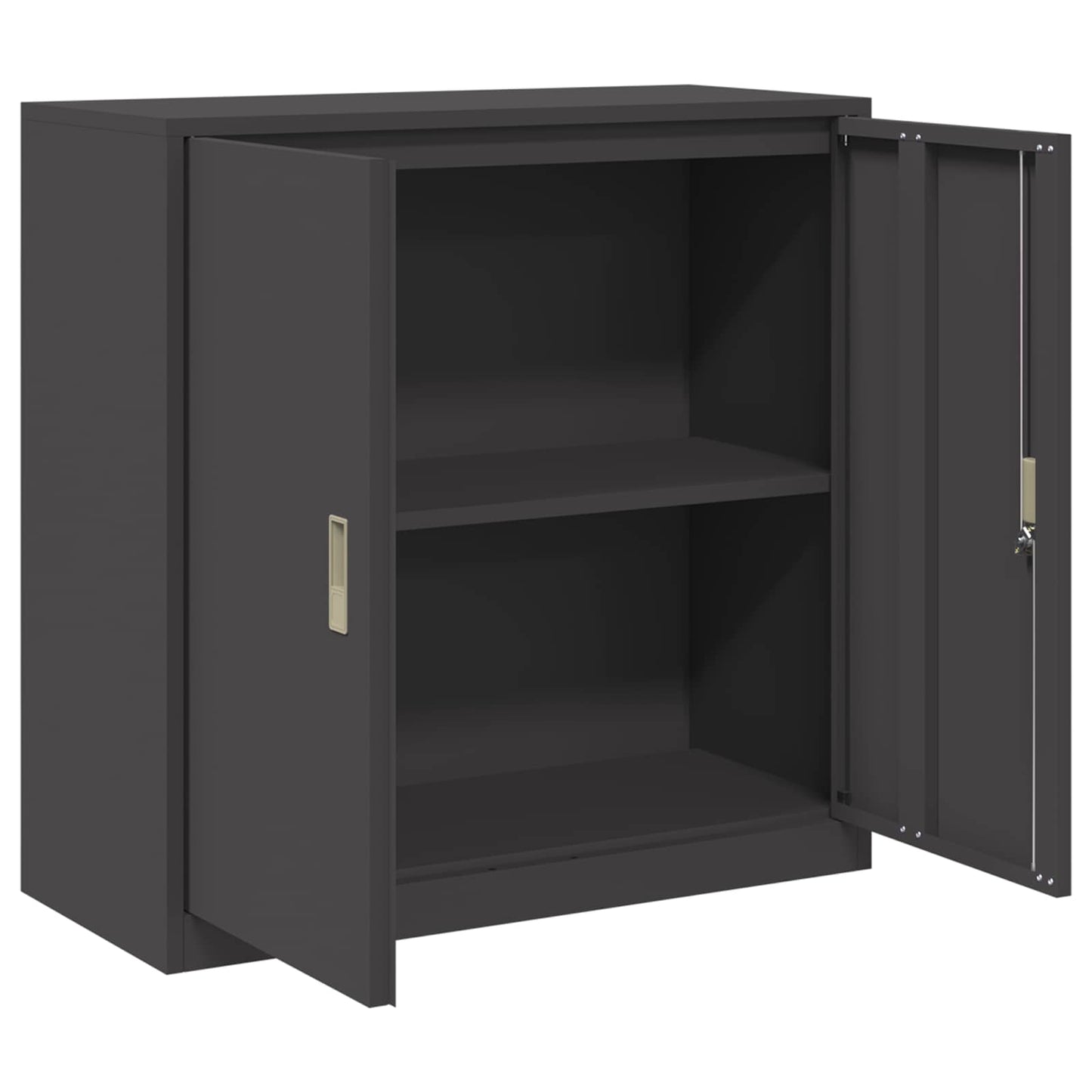Opbergkast met opslag Zwart 90 x 40 x 90 cm Koudgewalst Staal