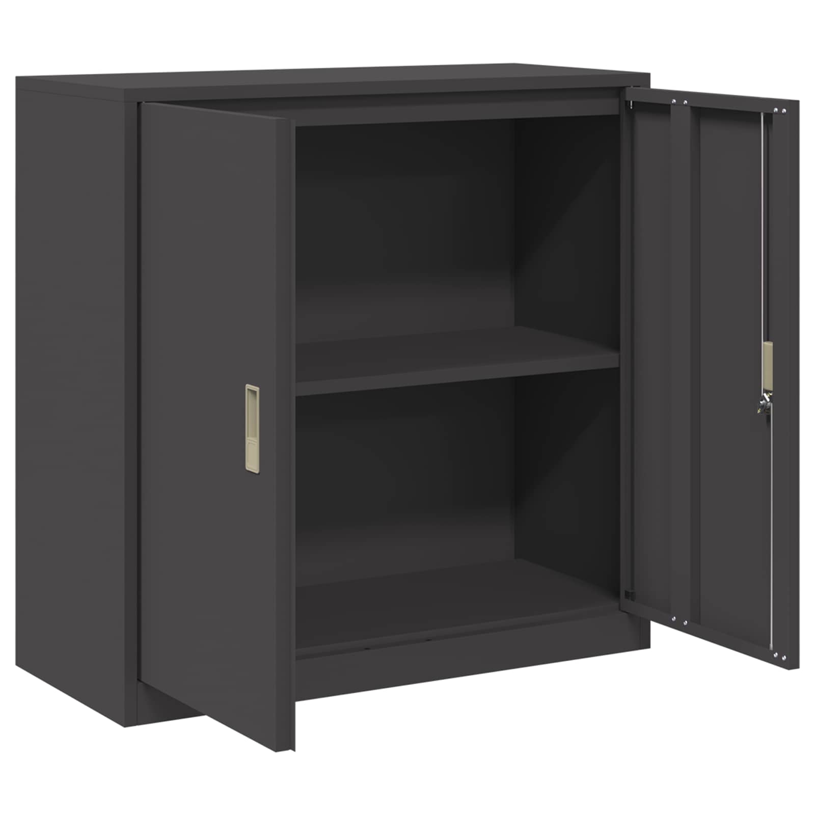Opbergkast met opslag Zwart 90 x 40 x 90 cm Koudgewalst Staal