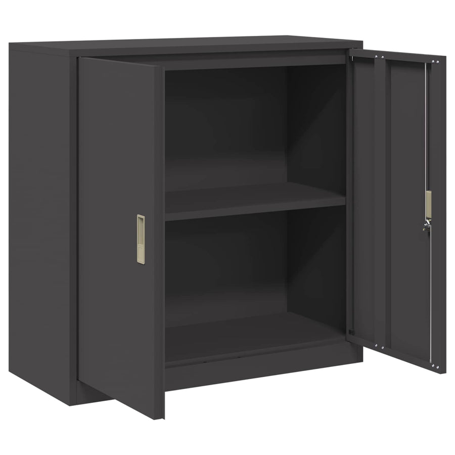 Opbergkast met opslag Zwart 90 x 40 x 90 cm Koudgewalst Staal