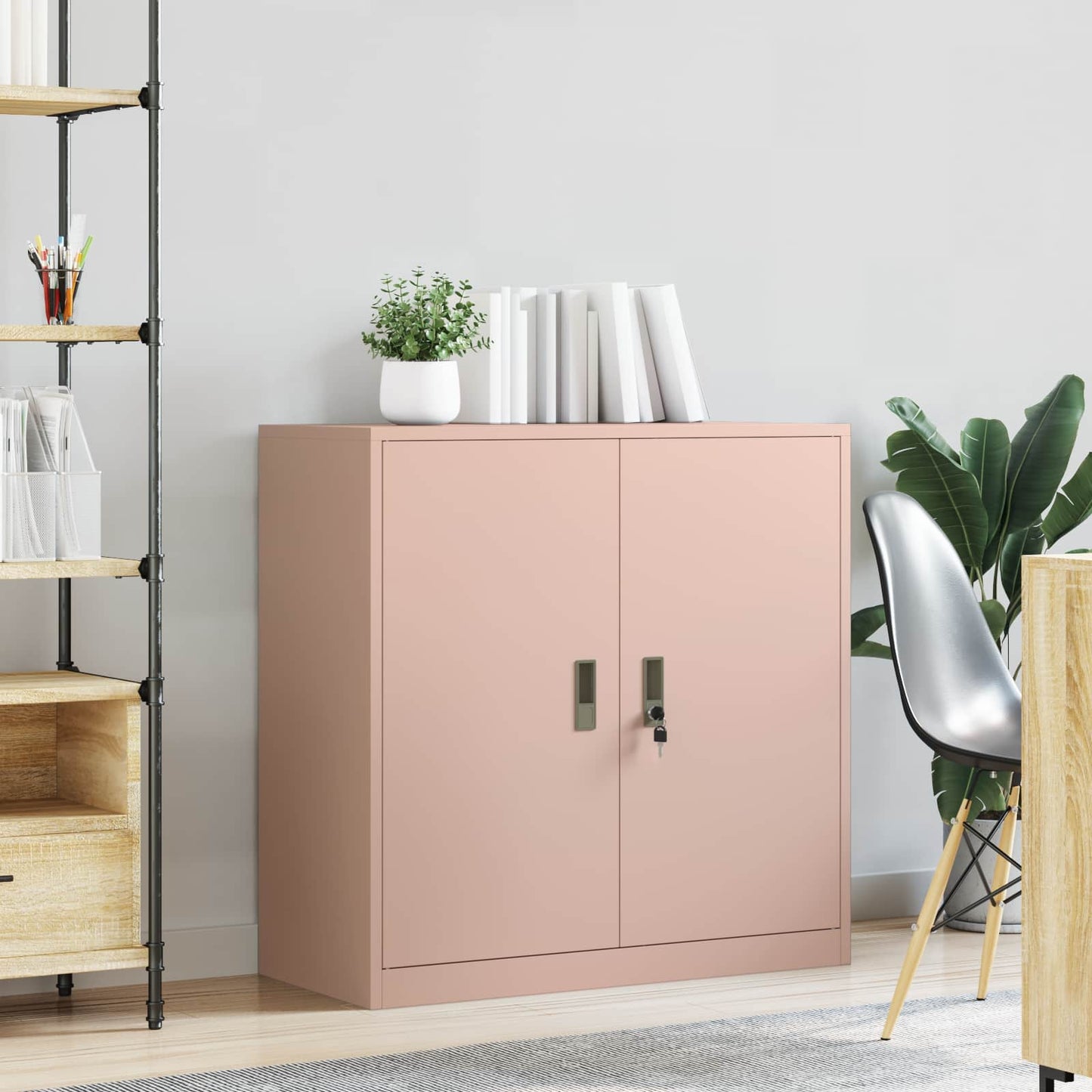 Opbergkast met opslag Roze 90 x 40 x 90 cm Koudgewalst Staal