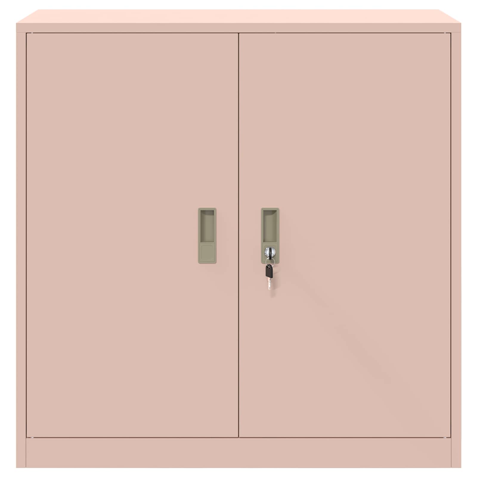 Opbergkast met opslag Roze 90 x 40 x 90 cm Koudgewalst Staal