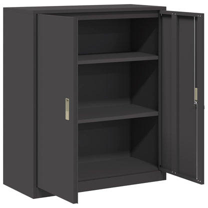 Opbergkast met opslag Zwart 90 x 40 x 105 cm Koudgewalst Staal