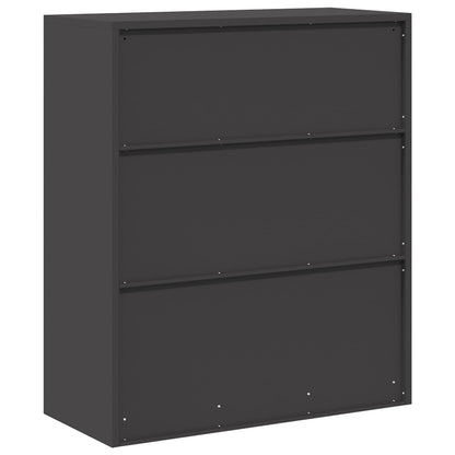 Opbergkast met opslag Zwart 90 x 40 x 105 cm Koudgewalst Staal