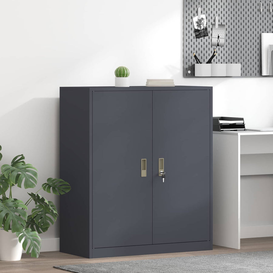 Opbergkast Antraciet 90 x 40 x 105 cm Koudgewalst Staal