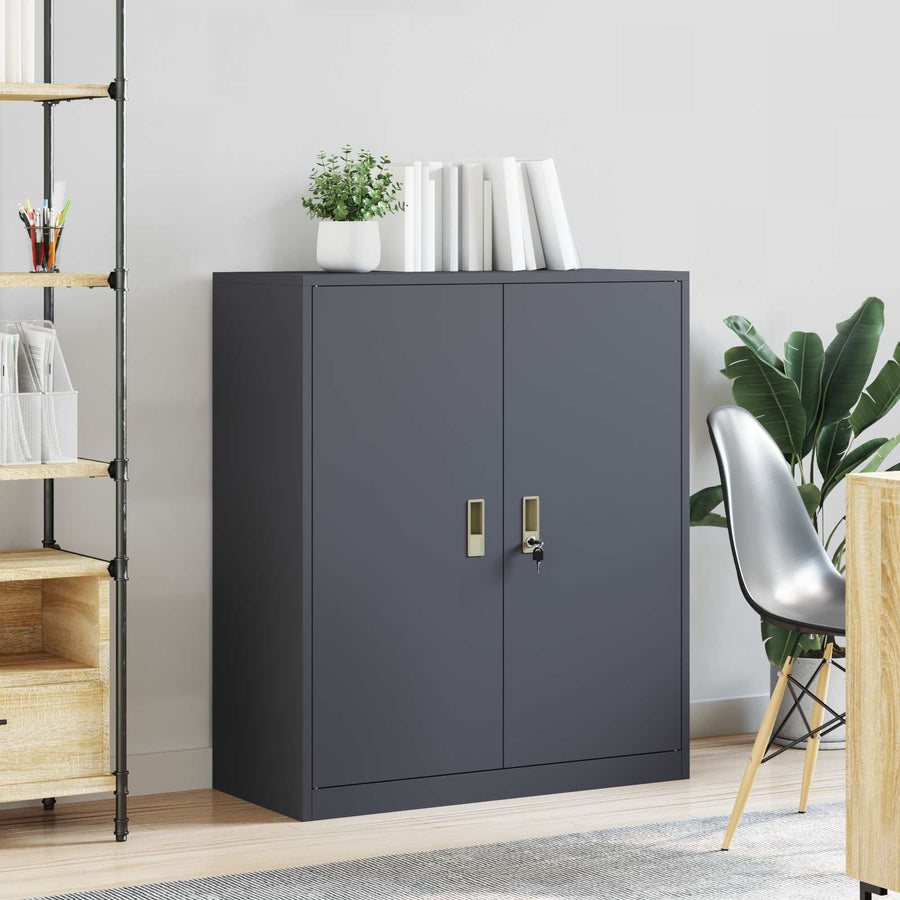 Opbergkast Antraciet 90 x 40 x 105 cm Koudgewalst Staal
