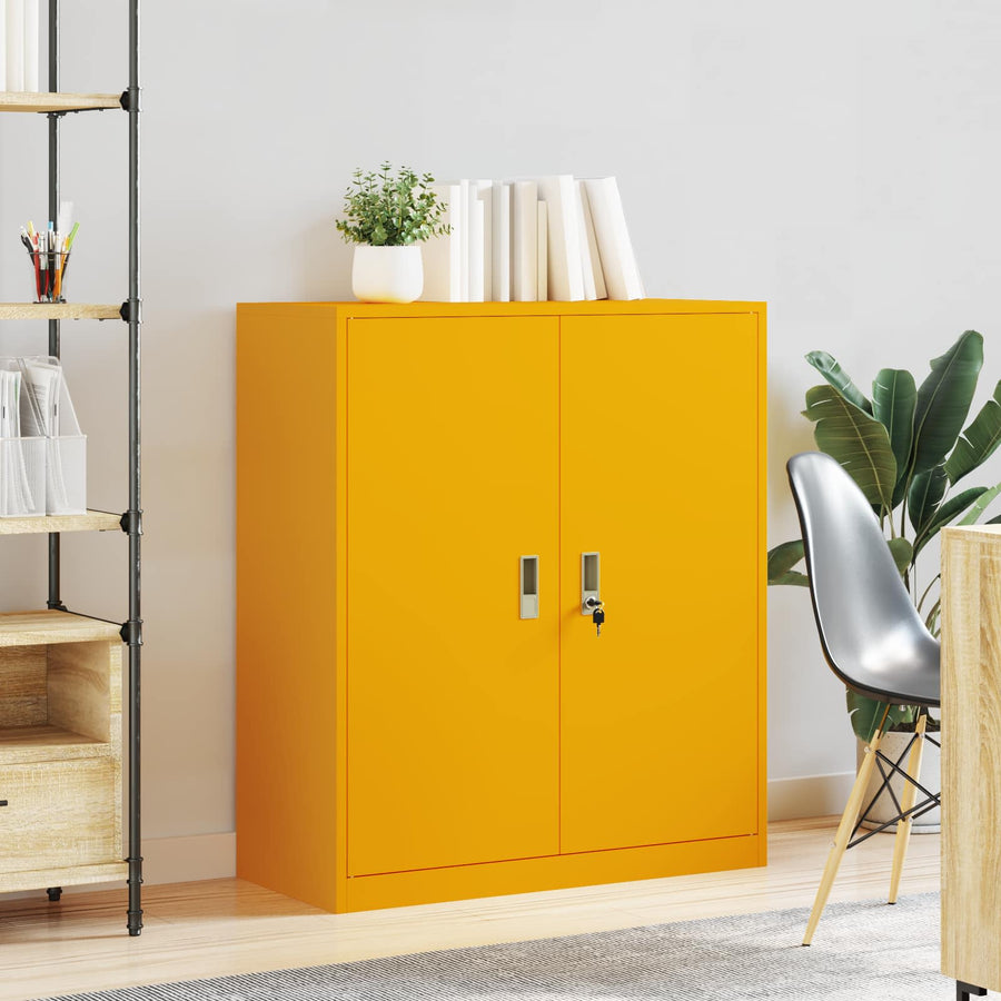 Opbergkast Mosterdgeel 90 x 40 x 105 cm Koudgewalst Staal