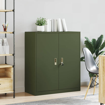 Opbergkast Olijf Groen 90 x 40 x 105 cm Koudgewalst Staal