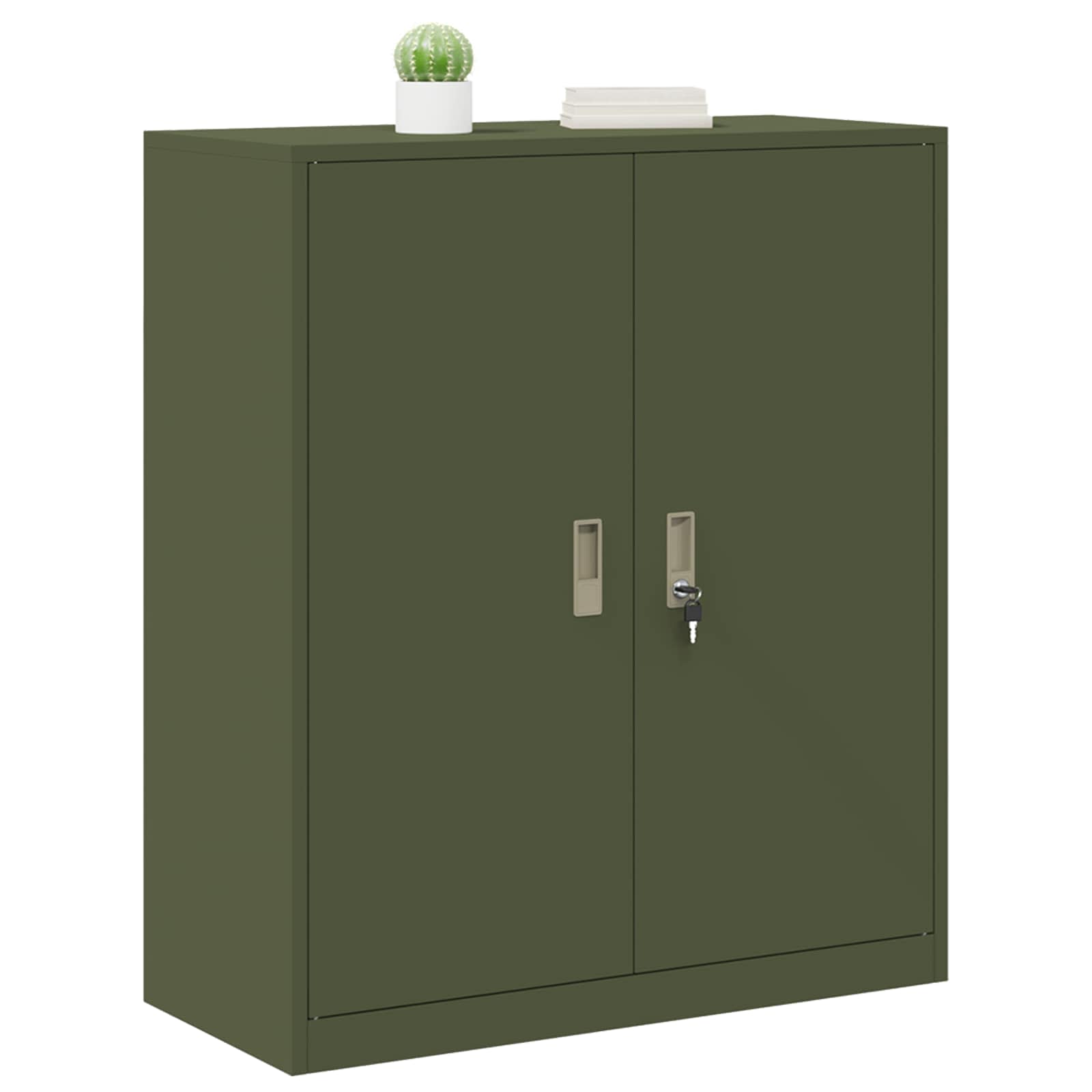 Opbergkast Olijf Groen 90 x 40 x 105 cm Koudgewalst Staal