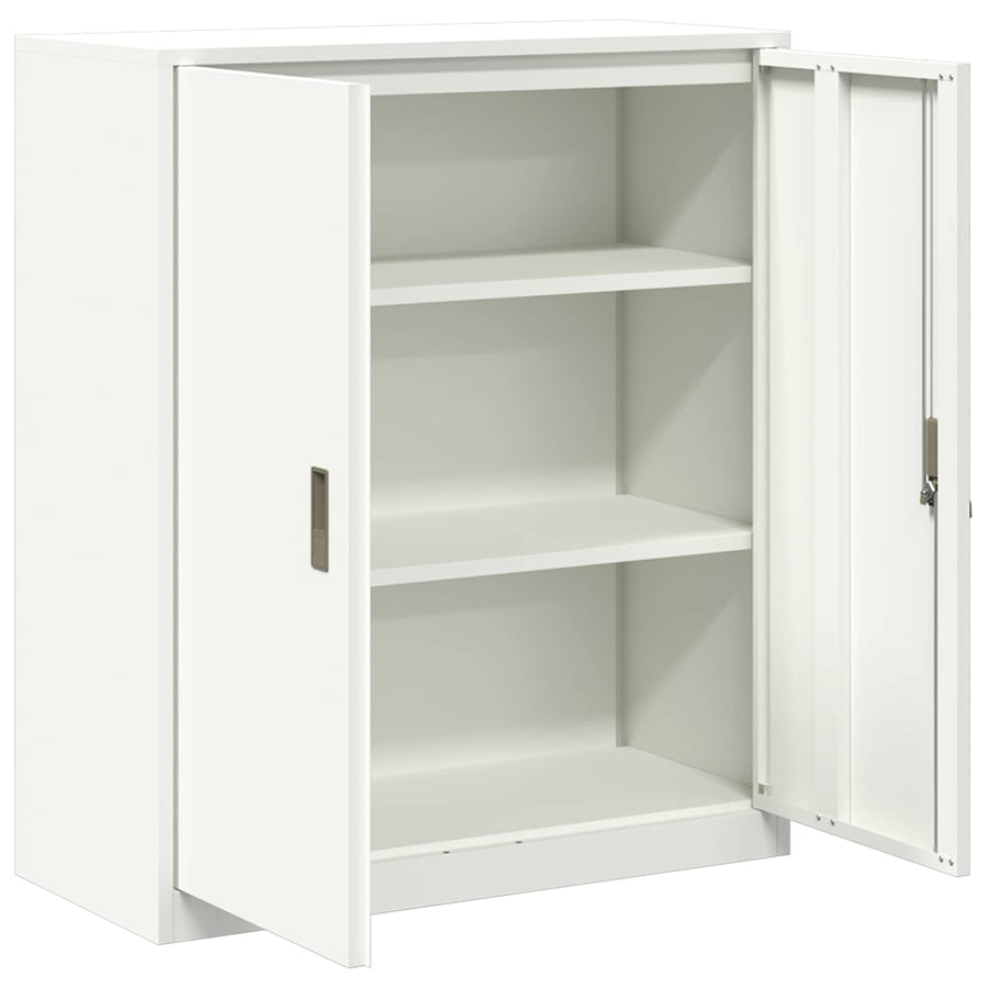 Opbergkast met opslag Wit 90 x 40 x 105 cm Koudgewalst Staal
