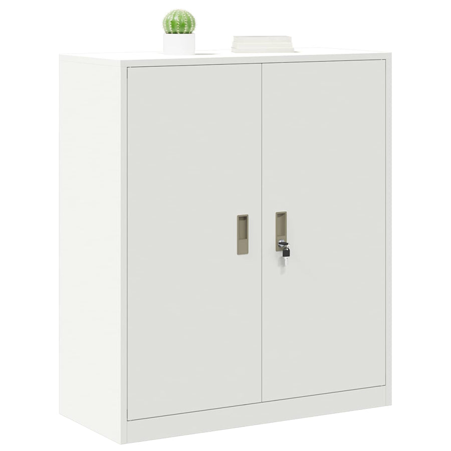Opbergkast met opslag Wit 90 x 40 x 105 cm Koudgewalst Staal