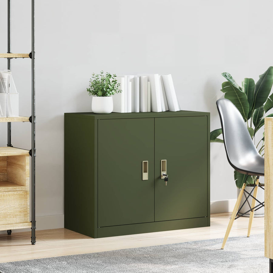 Opbergkast Olijf Groen 80 x 40 x 70 cm Koudgewalst Staal