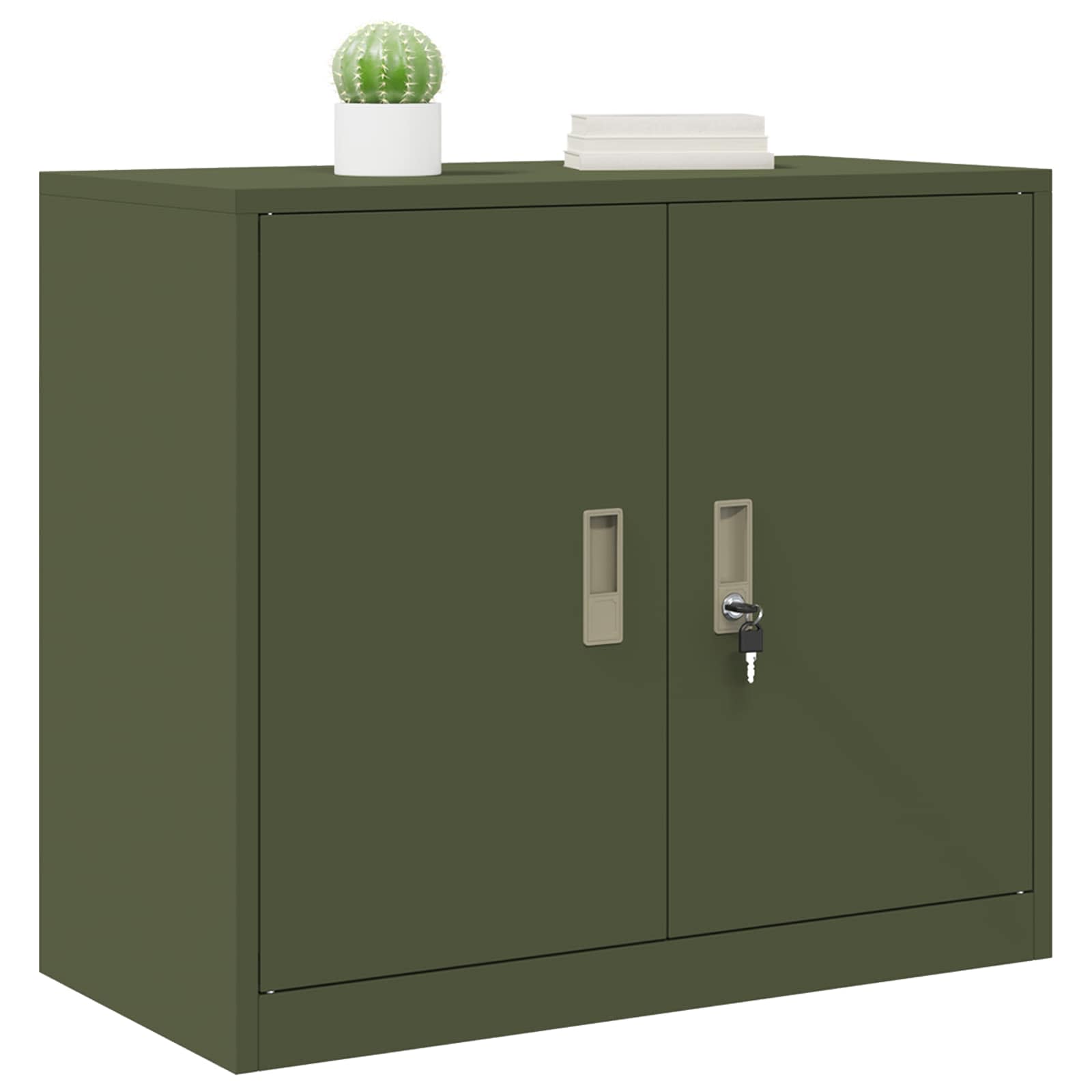 Opbergkast Olijf Groen 80 x 40 x 70 cm Koudgewalst Staal