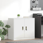 White Storage Cabinet 80 x 40 x 70 cm Steel