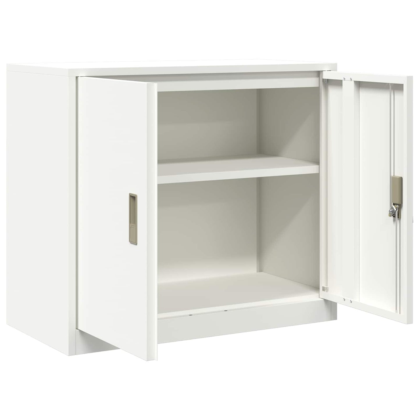Opbergkast met opslag Wit 80 x 40 x 70 cm Koudgewalst Staal