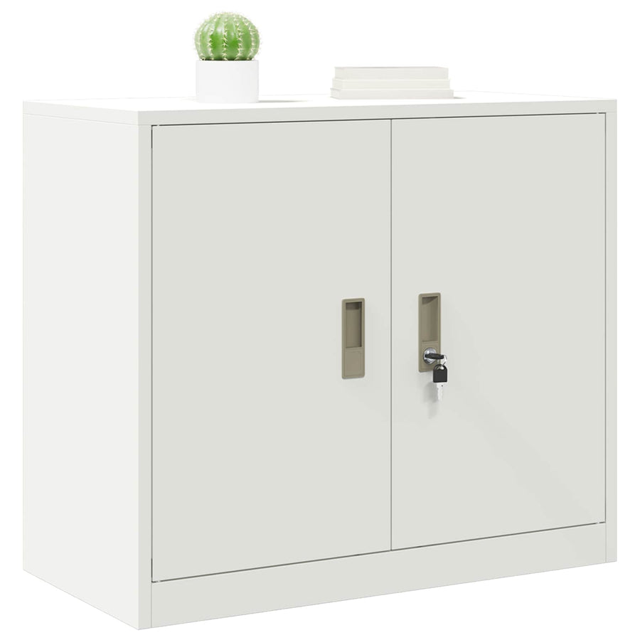 Opbergkast met opslag Wit 80 x 40 x 70 cm Koudgewalst Staal