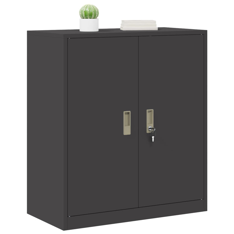 Opbergkast met opslag Zwart 80 x 40 x 90 cm Koudgewalst Staal