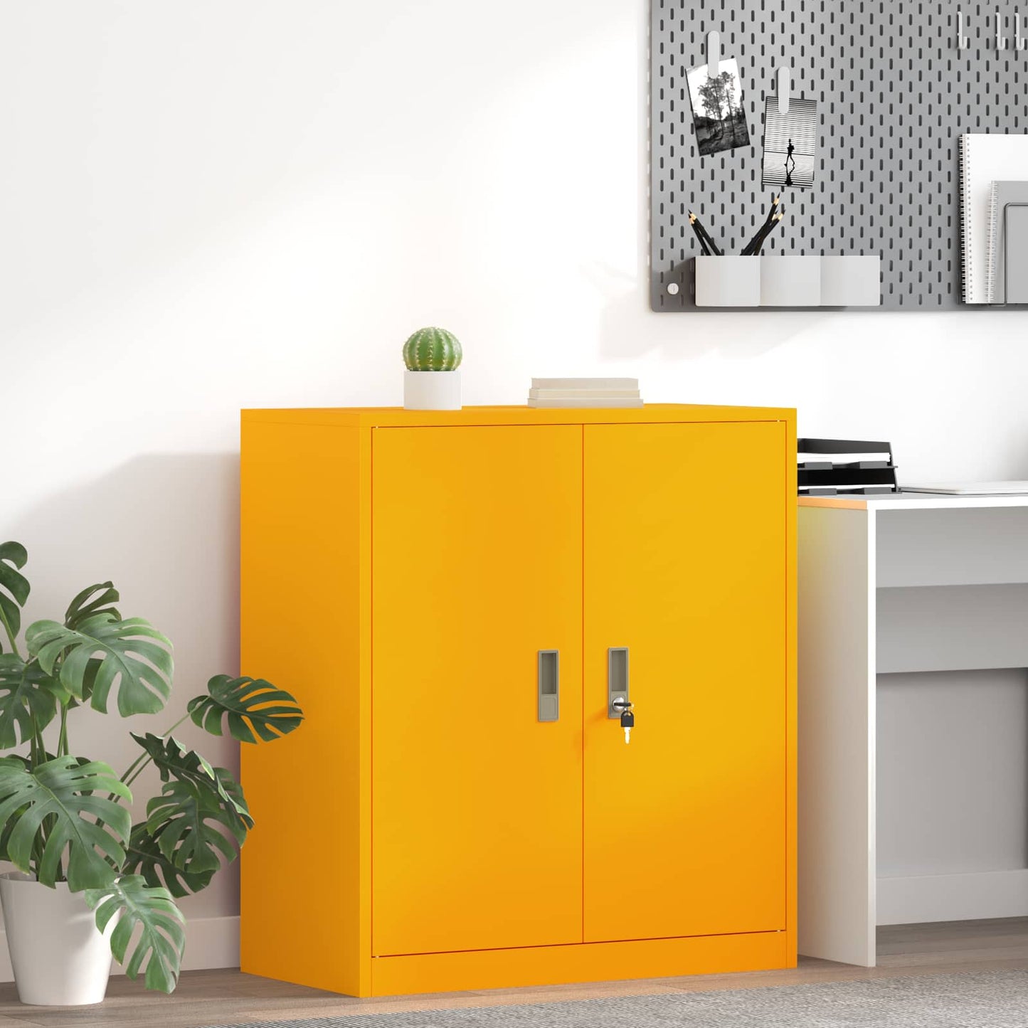 Opbergkast Mosterdgeel 80 x 40 x 90 cm Koudgewalst Staal