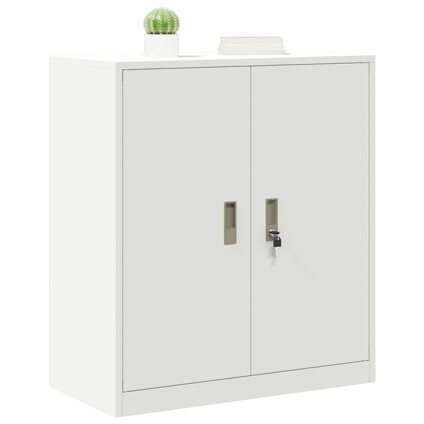 Opbergkast met opslag Wit 80 x 40 x 90 cm Koudgewalst Staal